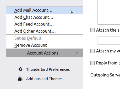Select Add Mail Account.