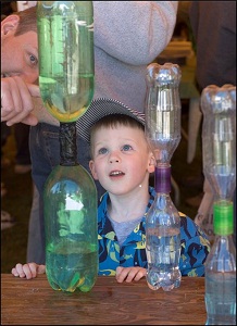 Student observes tornado in a bottle