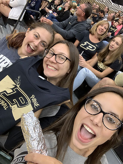 At the Purdue women's volleyball game