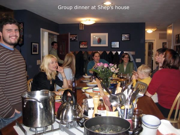 Group dinner at Shep's house