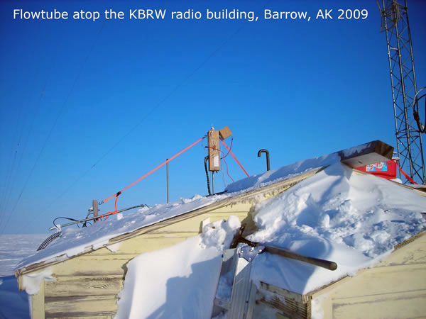 Flowtube atop the KBRW radio building, Barrow, AK 2009