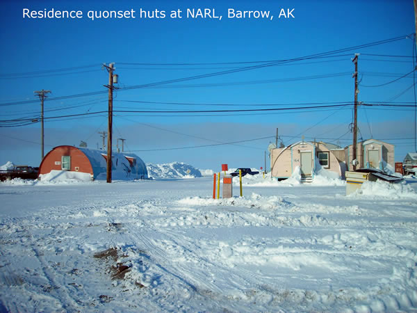 Residence quonset huts at NARL, Barrow, AK