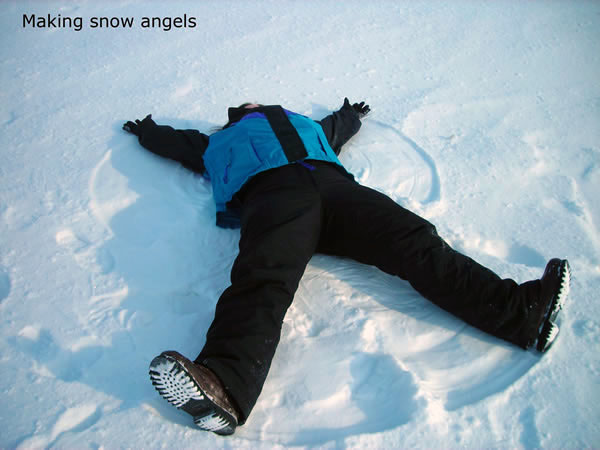Making snow angels