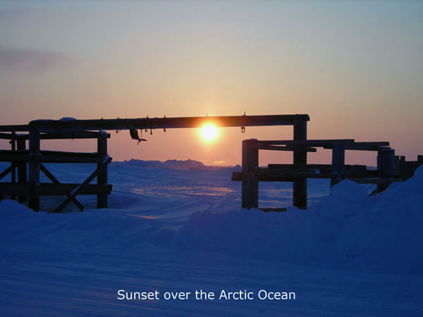 Sunset over the Artic Ocean