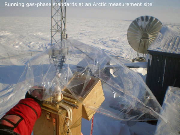 Running gas-phase standards at an Arctic measurement site