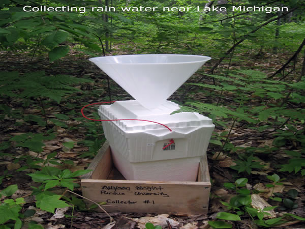 Collecting rain water near Lake Michigan