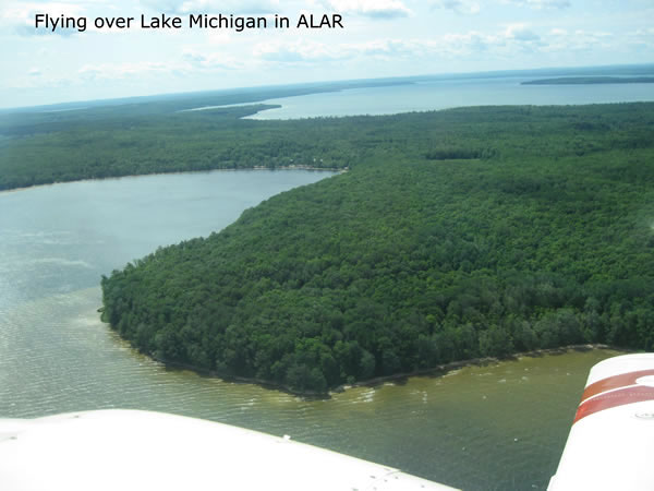 Flying over Lake Michigan in ALAR