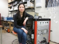 Graduate Student Fulizi Xiong with the PTR-LIT Mass Spectrometer